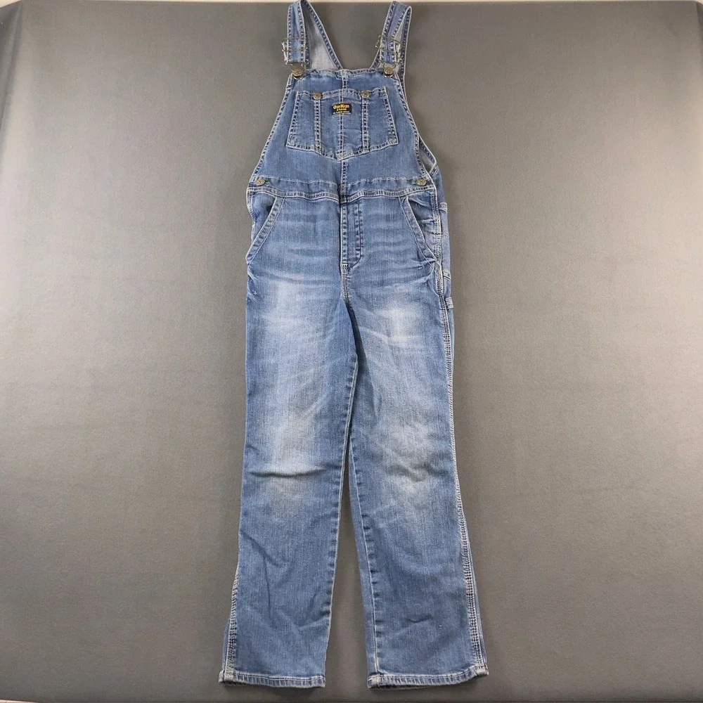 OshKosh Bgosh Kids Blue Denim Overalls Vestbak Carpenter Bibs Size 10